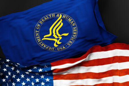Department of Health and Human Services Logo and the American Flag